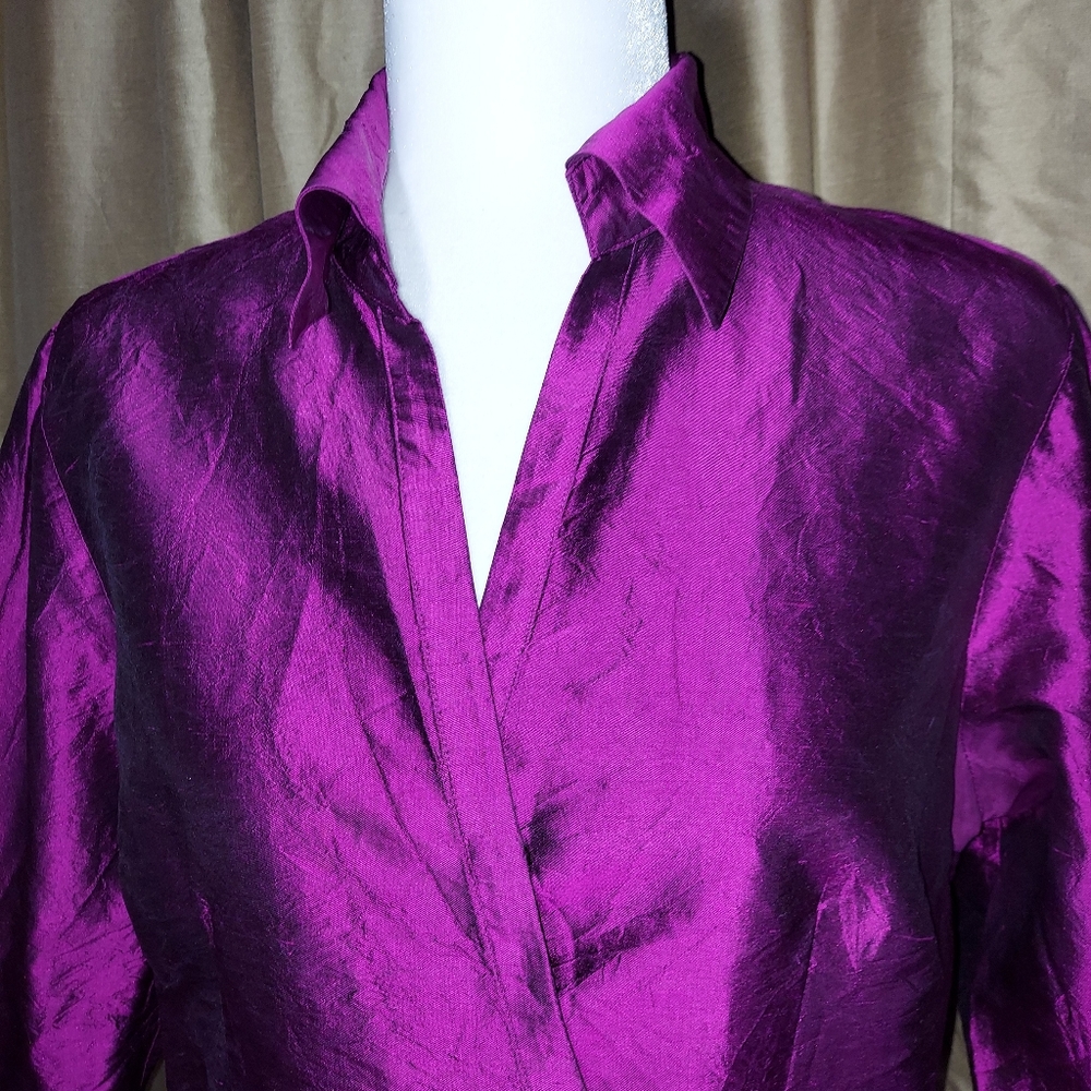 S.L.B. 100% silk wrap top size 12 - Picture 2 of 10